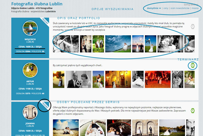 Lublin - opcje portalu fotograf-wesele.pl