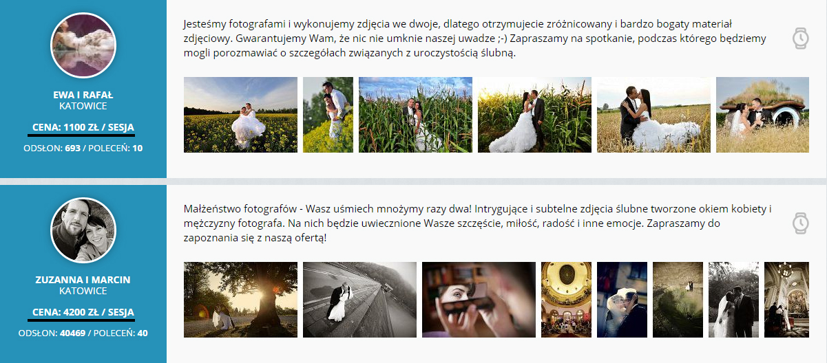 najwyższy i najniższy koszt fotografa ślubnego w Katowicach